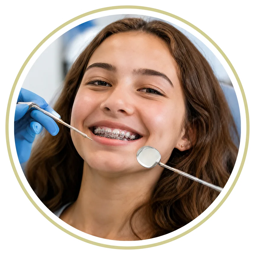 Orthodontic patient smiling during an appointment